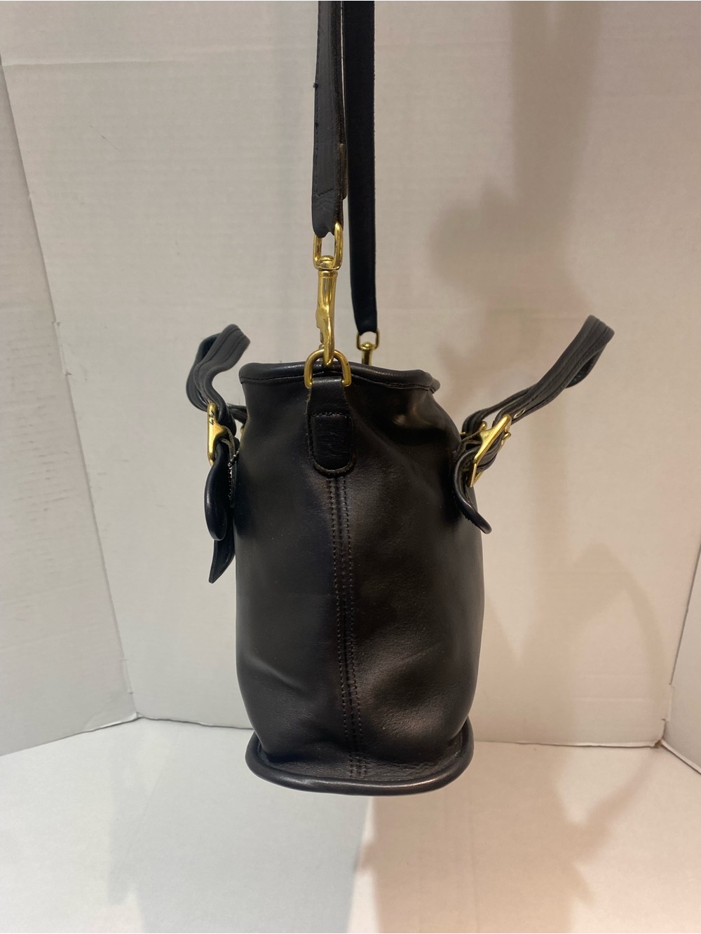 COACH 9063 Black Zip Closure Tote Shoulder Handbag Leather Vintage - Picture 5 of 15